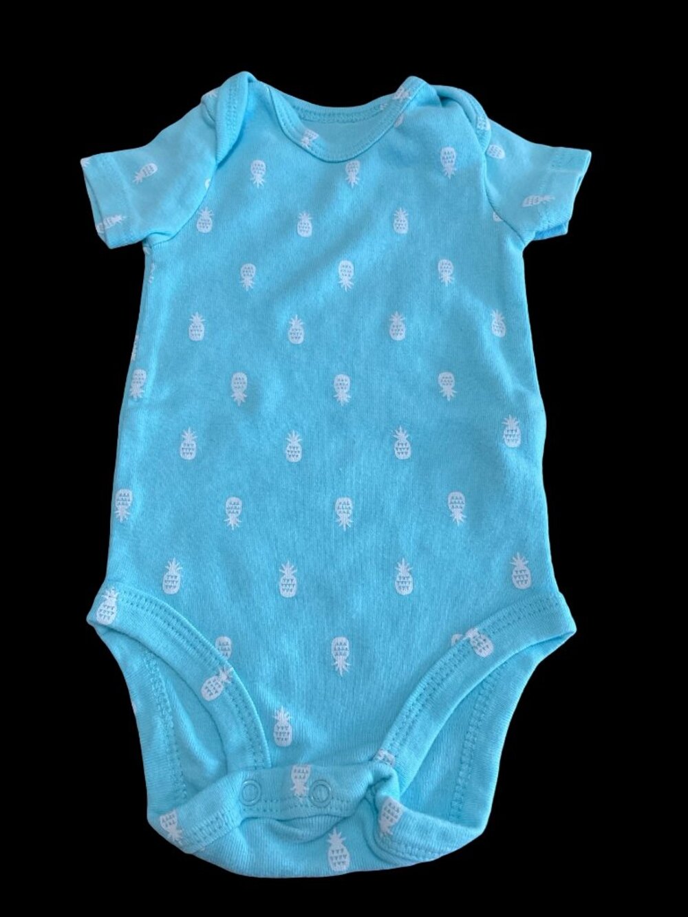 👣 10/$25 - Blue/White Pineapple Print Onesie